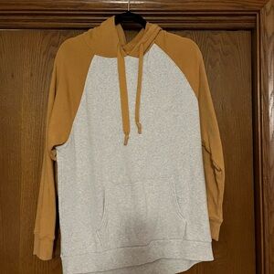 Two-Tone Hoodie - Tan and Gray